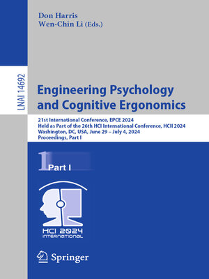 cover image of Engineering Psychology and Cognitive Ergonomics